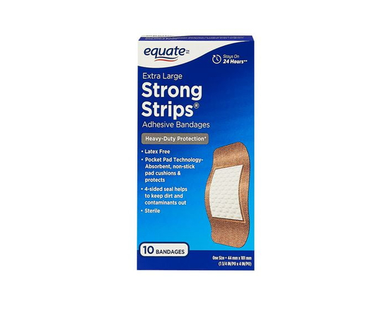 Pansements adhésifs Extra grand strong strips Equate, 10 Count