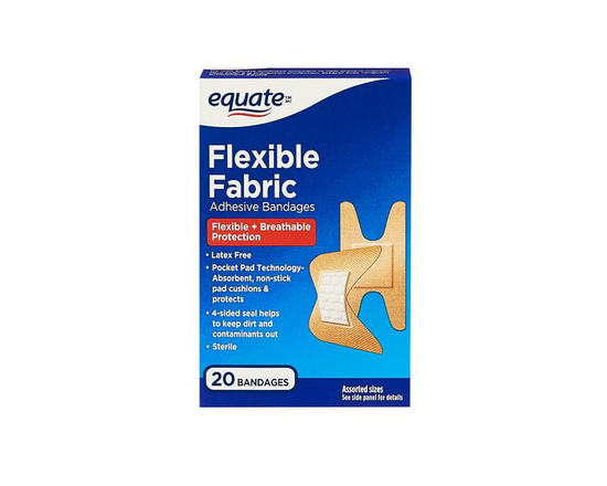 Pansements adhésifs tissue flexible Equate, Taille unique