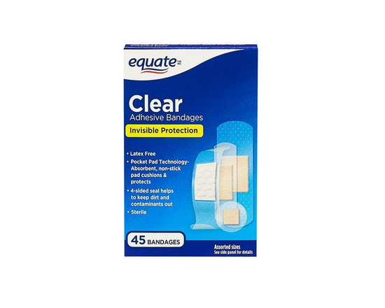 Equate Clear Invisible Protection Adhesive Bandages, One Size