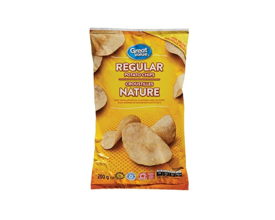 Great Value Regular Potato Chips - 200 g