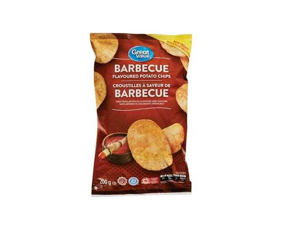 Great Value Barbecue Flavoured Potato Chips - 200 g