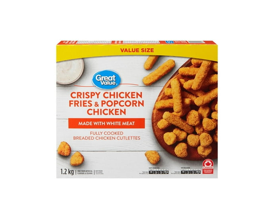 Great Value Bâtonnets de Poulet Croustillants & Poulet Style Maïs Soufflé - 1,2 kg
