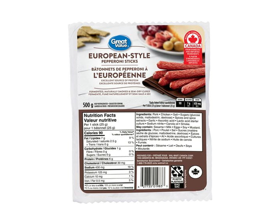 Great Value European-Style Pepperoni Sticks