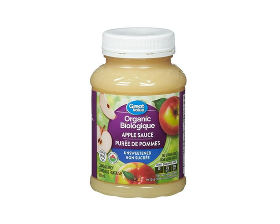 Purée de pommes non sucrée biologique Great Value 620 mL - 620 ml