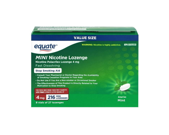 Equate Mini Nicotine Lozenge, Mint - 4 mg