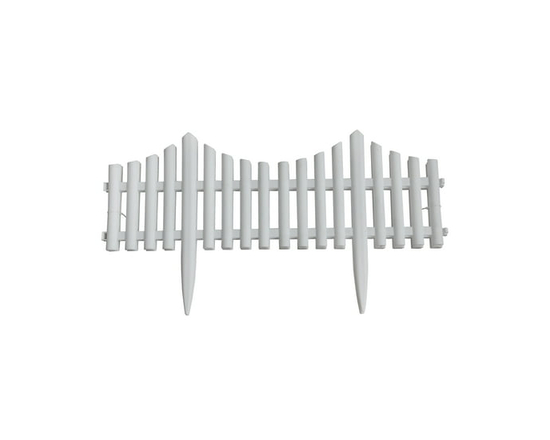 Expert jardinier 4 pièces blanche clôture de jardin en plastique, bords de clôture de piquet pour pelouse, lits de fleurs, bordures de plantes - cour