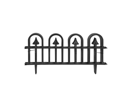 Exper jardinier marque 4 pièces jardin plastique clôture décorative, ornementale en fer forgé style bordure décorative pour le jardin et la cour, noir