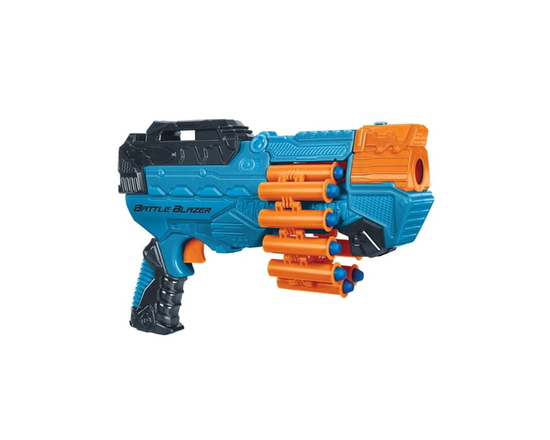 Adventure Force Battle Blazer Belt-Fed Dart Blaster, Continuous-Action Design with Adjustable 12-Dart Belt, Includes 12 Accu-Blast Darts, Shoots Up to