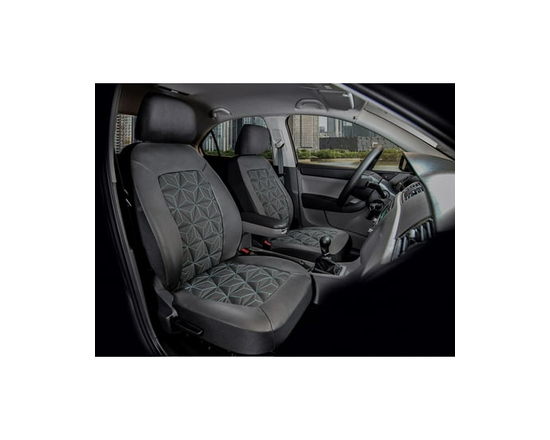 AUTO DRIVE 3D Quilting Premium Faux Leather Front Seat Cover Kit - Universal