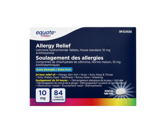 Equate Allergy Relief, Cetirizine Tablets, 10 mg