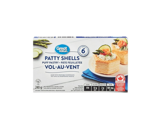 Great Value Patty Shells Puff Pastry - 240 g