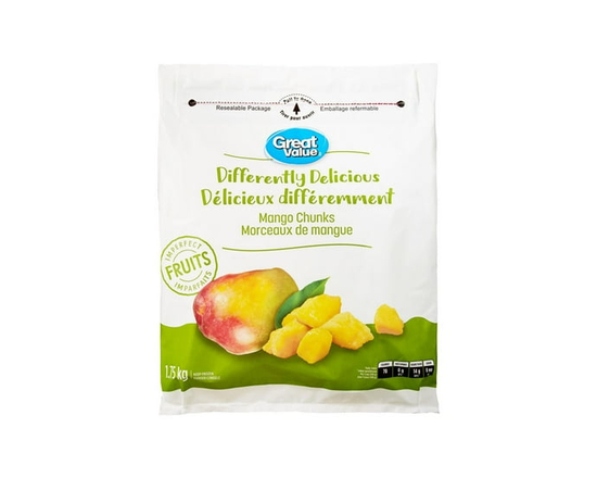 Great Value Délicieux Différemment Morceaux de Mangue, Fruits Imparfaits