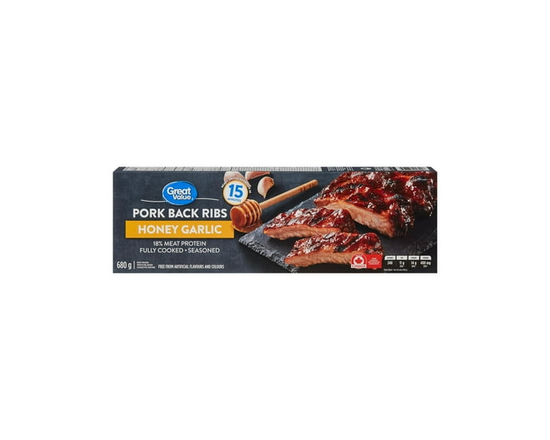 Great Value Honey Garlic Pork Back Ribs - 680 g