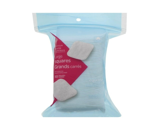 Equate Beauty Premium Large Squares, 50ct