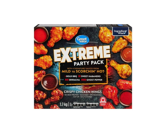 Great Value Extrême Emballage Festif Ailes de Poulet Croustillantes - 1,7 kg