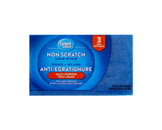 Great Value Éponge à Récurer Anti-Égratignure, Lot de 3