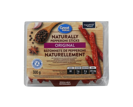 Great Value Naturally Original Pepperoni Sticks - 300 g