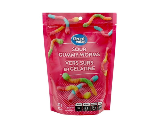 Great Value Sour Gummy Worms - 210 g