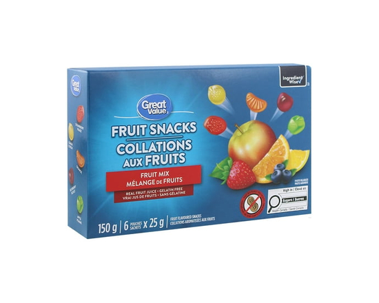 Great Value Fruit Mix Fruit Flavoured Snacks