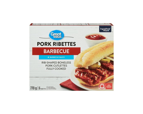 Great Value Barbecue Pork Ribettes - 770 g