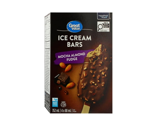 Great Value Mocha Almond Fudge Ice Cream Bars - 352ML