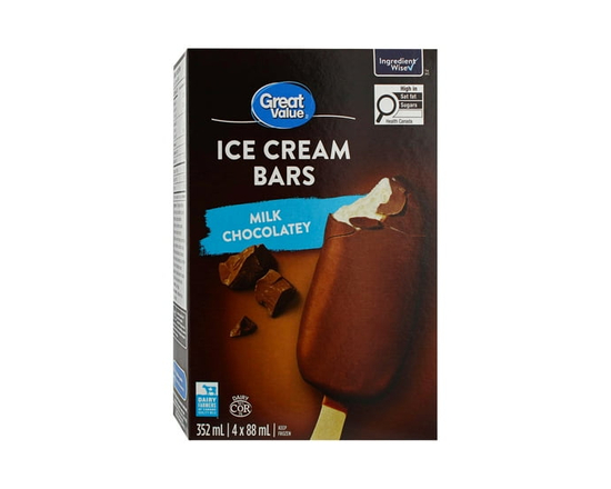 Great Value Milk Chocolatey Ice Cream Bars - 352ML