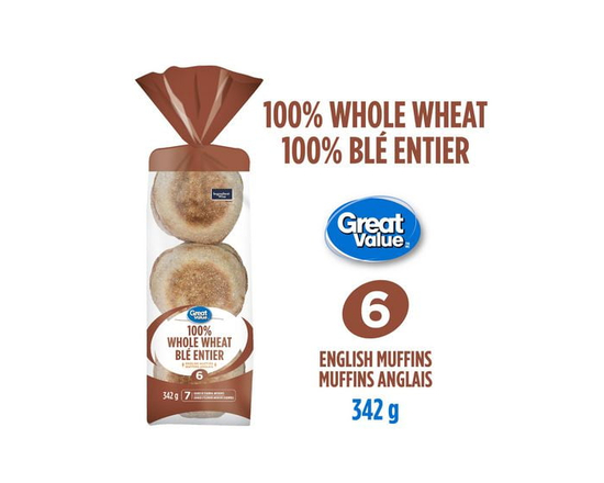Great Value Whole Wheat English Muffins