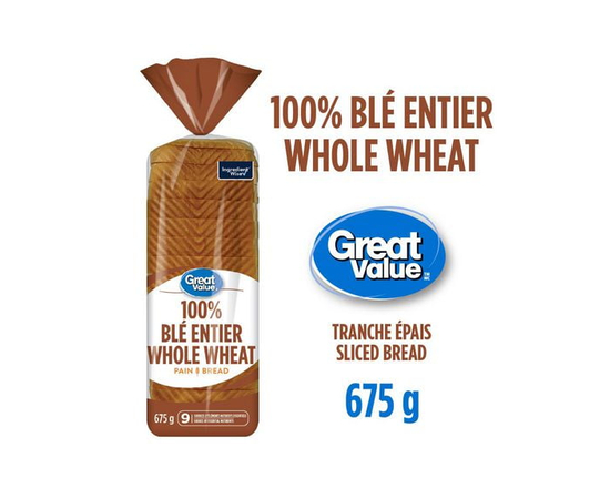 Pain 100% blé entier de Great Value