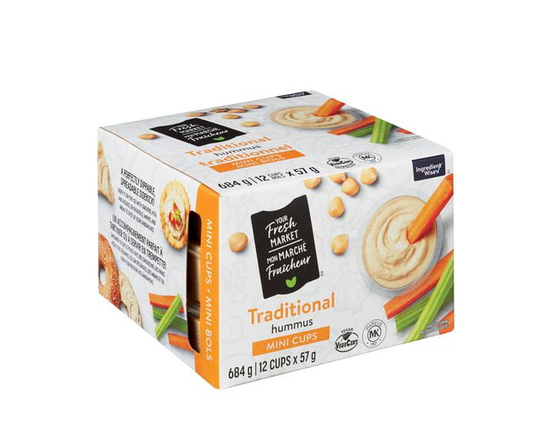 Mini bols de hummus traditionnel Mon marché fraîcheur