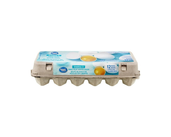 Great Value Gros Oeufs Omega 3 Liberte - 12