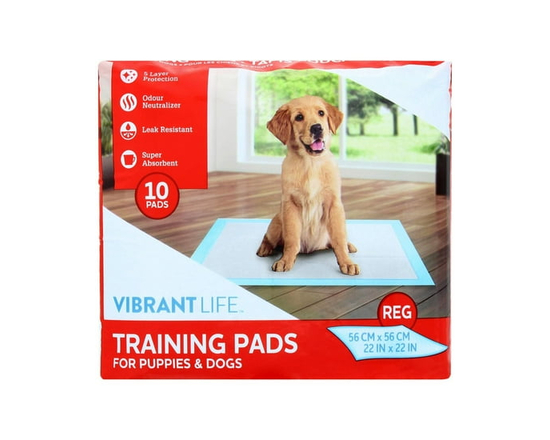 Vibrant Life Dog Pee Pads and Puppy Training Pads, L (56*56cm) - 10ct