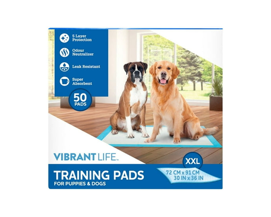 Vibrant Life Tapis Pipi pour Chiens et Tapis d'Entraînement pour Chiots, TTG (72*91cm) - 50ct