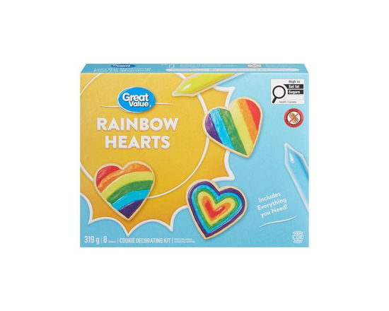 Great Value Rainbow Hearts Cookie Decorating Kit