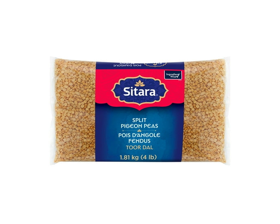 Sitara Split Pigeon Peas (Toor) - 4LB 1.8 kg - 4 lbs