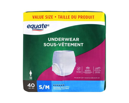 Equate Women’s Maximum Absorbency Protective Incontinence Underwear, Small - S/M