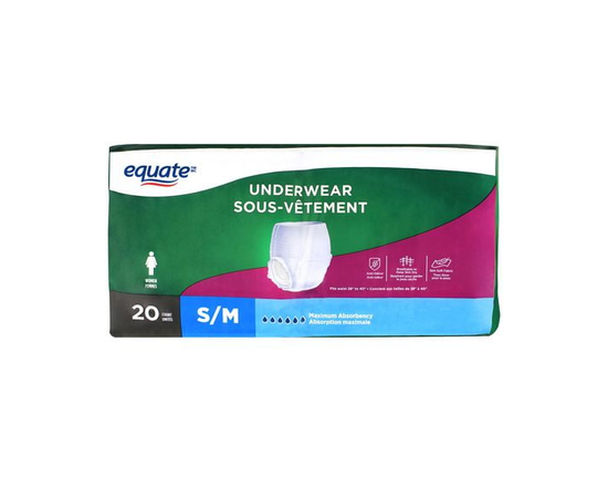 Equate Women’s Maximum Absorbency Protective Incontinence Underwear, Small - S/M