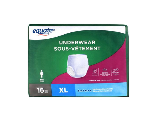 Equate Women’s Maximum Absorbency Protective Incontinence Underwear, Extra-Large - XL