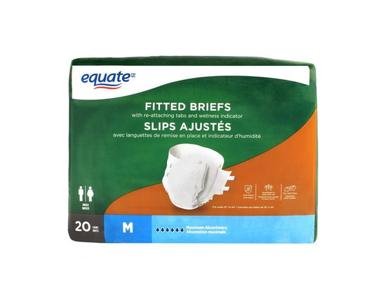 Equate Unisex Maximum Absorbency Fitted Incontinence Underwear, Medium - M