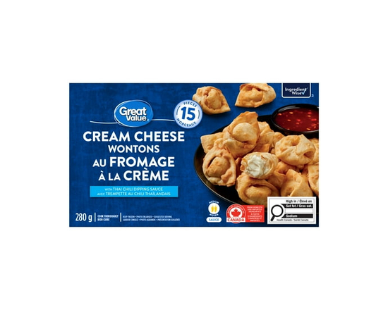 Great Value Cream Cheese Wontons with Thai Chili Dipping Sauce - 280 g