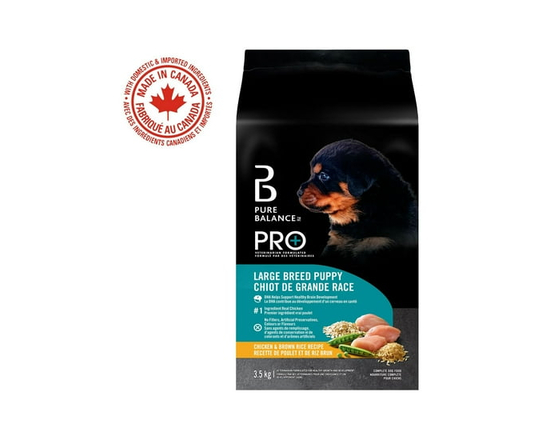 Pure Balance Pro+ Chiot de Grande Race, Recette au Poulet et au Riz Brun Nourriture Sèche pour Chiens 3.5 - 3.5