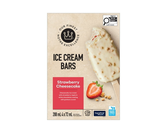 Our Finest Strawberry Cheesecake Ice Cream Bars, 288 mL (4 x 72 mL) - 288ml
