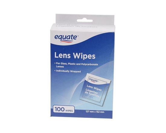Equate Lens Wipes, 100 pack