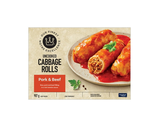 Our Finest Pork & Beef Cabbage Rolls, 907 g - tray of cabbage rolls 907g