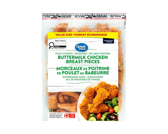 Great Value Buttermilk Chicken Breast Pieces - 1.2kg
