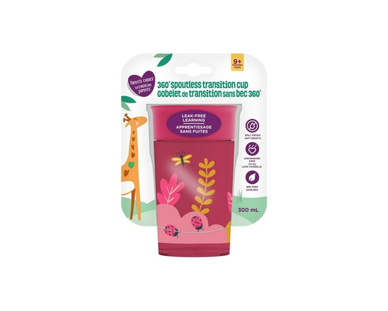 Parent’s Choice 360° Spoutless Transition Cup, 9 months+, 300 ml (Pink)