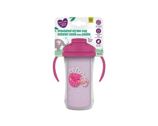 Parent’s Choice Insulated Sippy Cup with Straw and Handles, 300 ml, 12m+ (Pink)