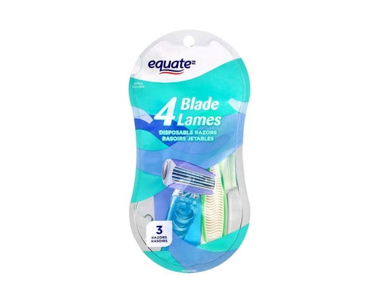 Equate Women's 4 Blade Disposable Razors