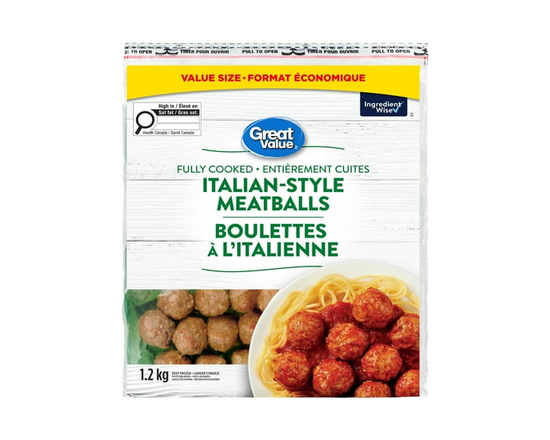 Great Value Chicken & Beef Italian-Style Meatballs Approximately 85 Pieces - 1.2 Kg