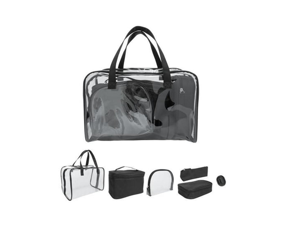 Equate Beauty Cosmetic Bag - Value Set - Black