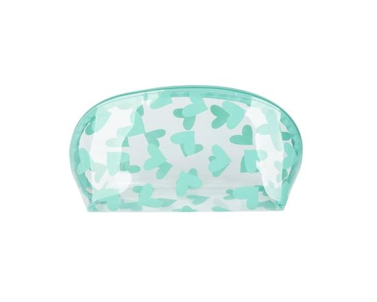 EQB, Cosmetic Bag, Clear Dome Fun Hearts, 1 Pc
